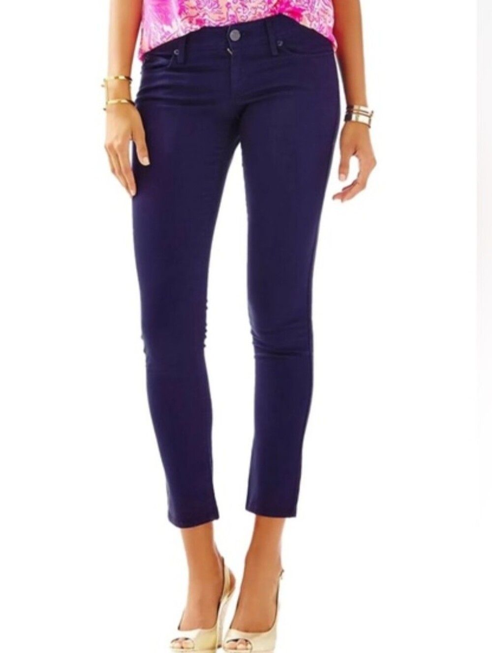 Lilly Pulitzer Worth Skinny Blue Pants Sz 8